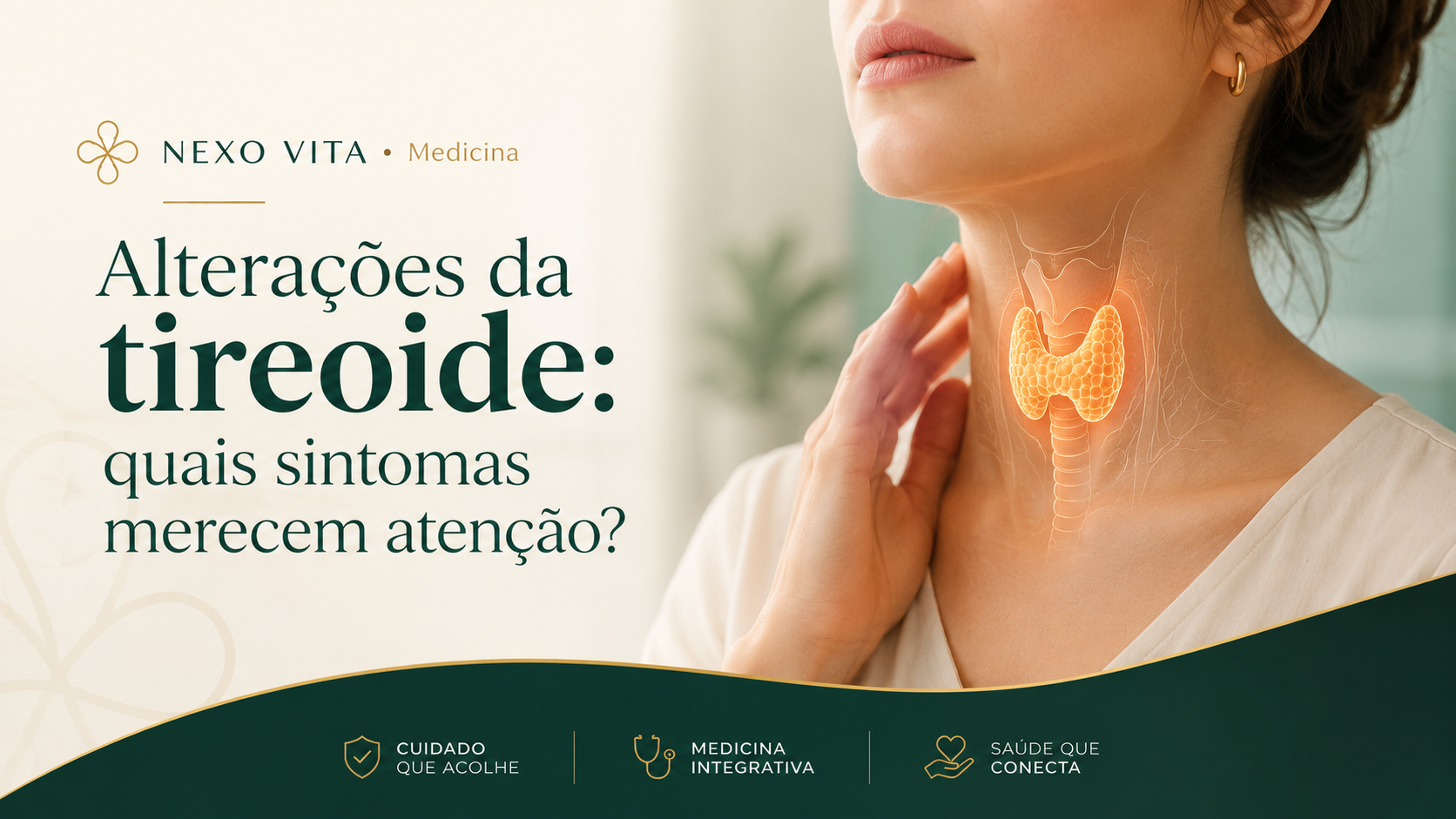 Ilustração da região do pescoço relacionada à glândula tireoide