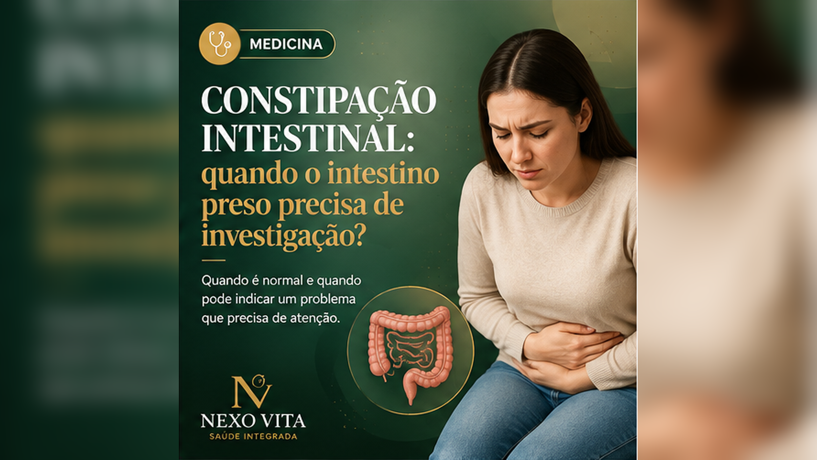 Pessoa com desconforto abdominal relacionado à constipação intestinal