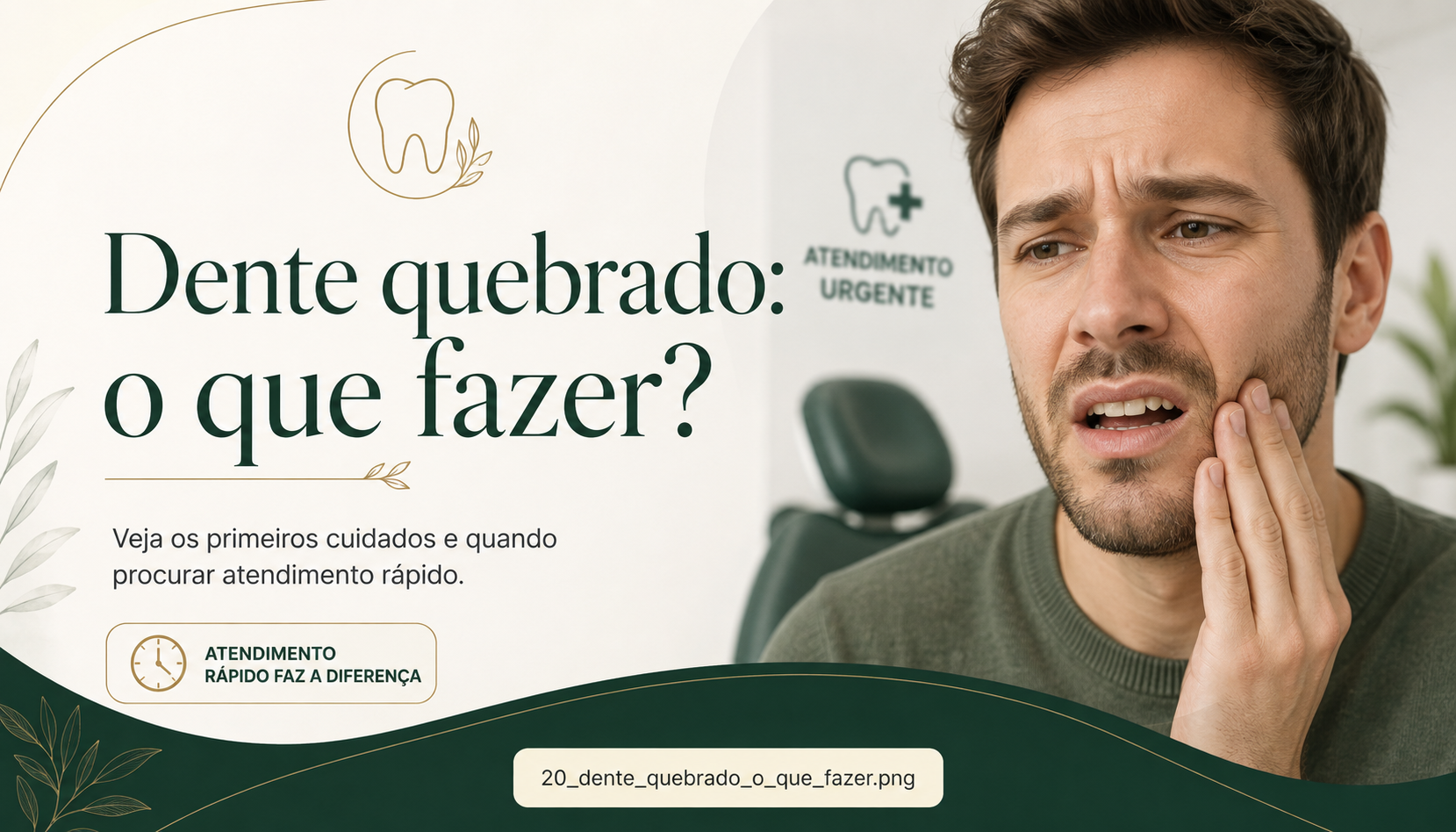 Modelo odontológico representando um dente quebrado