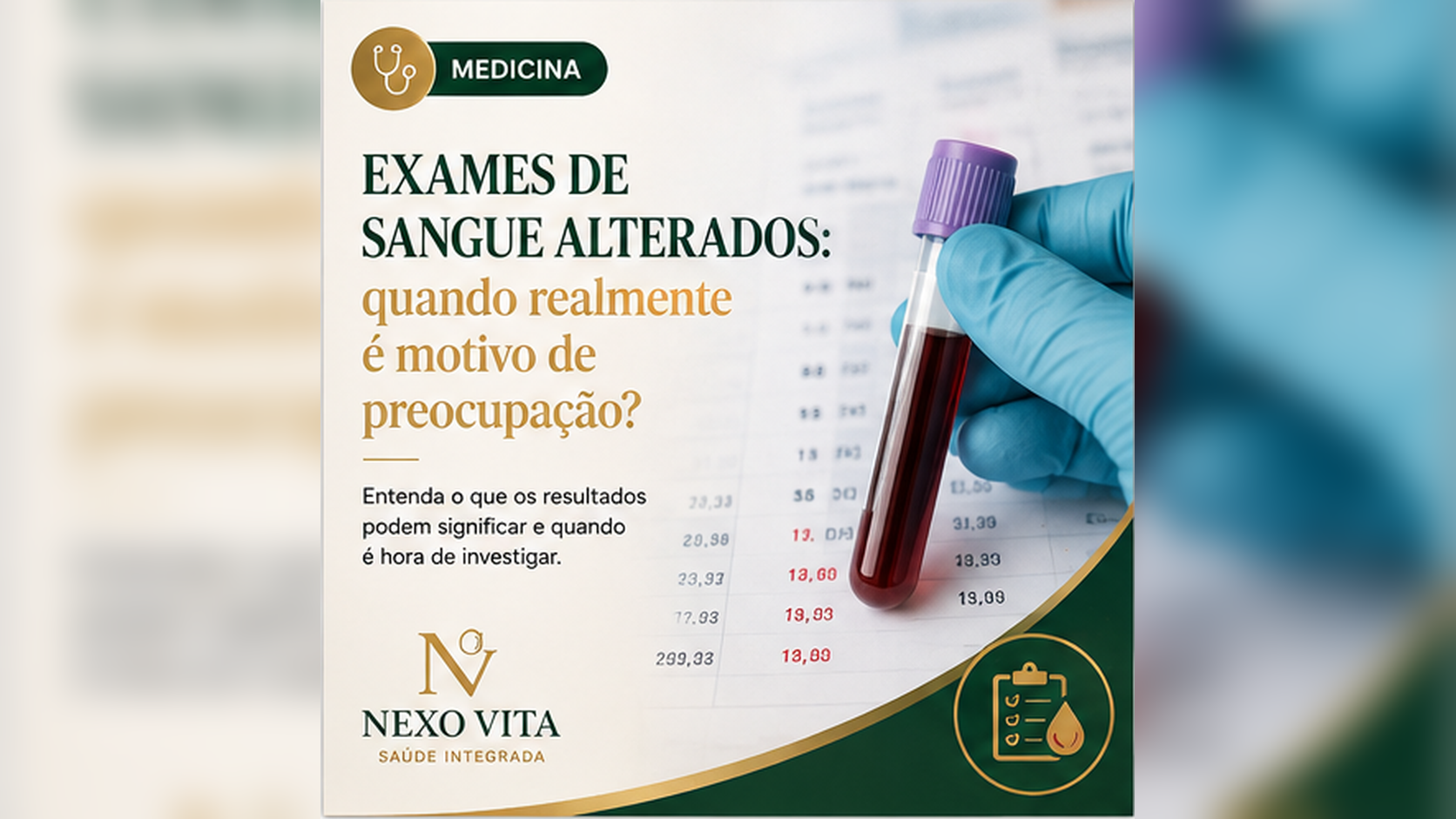 Resultados de exames laboratoriais sendo avaliados em consulta médica