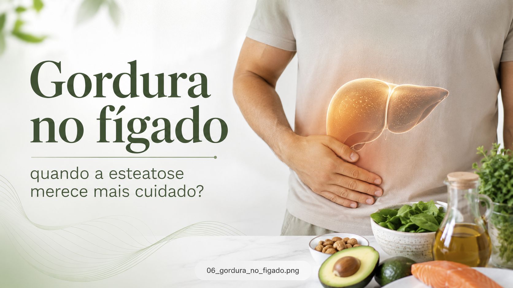 Ilustração educativa sobre acúmulo de gordura no fígado