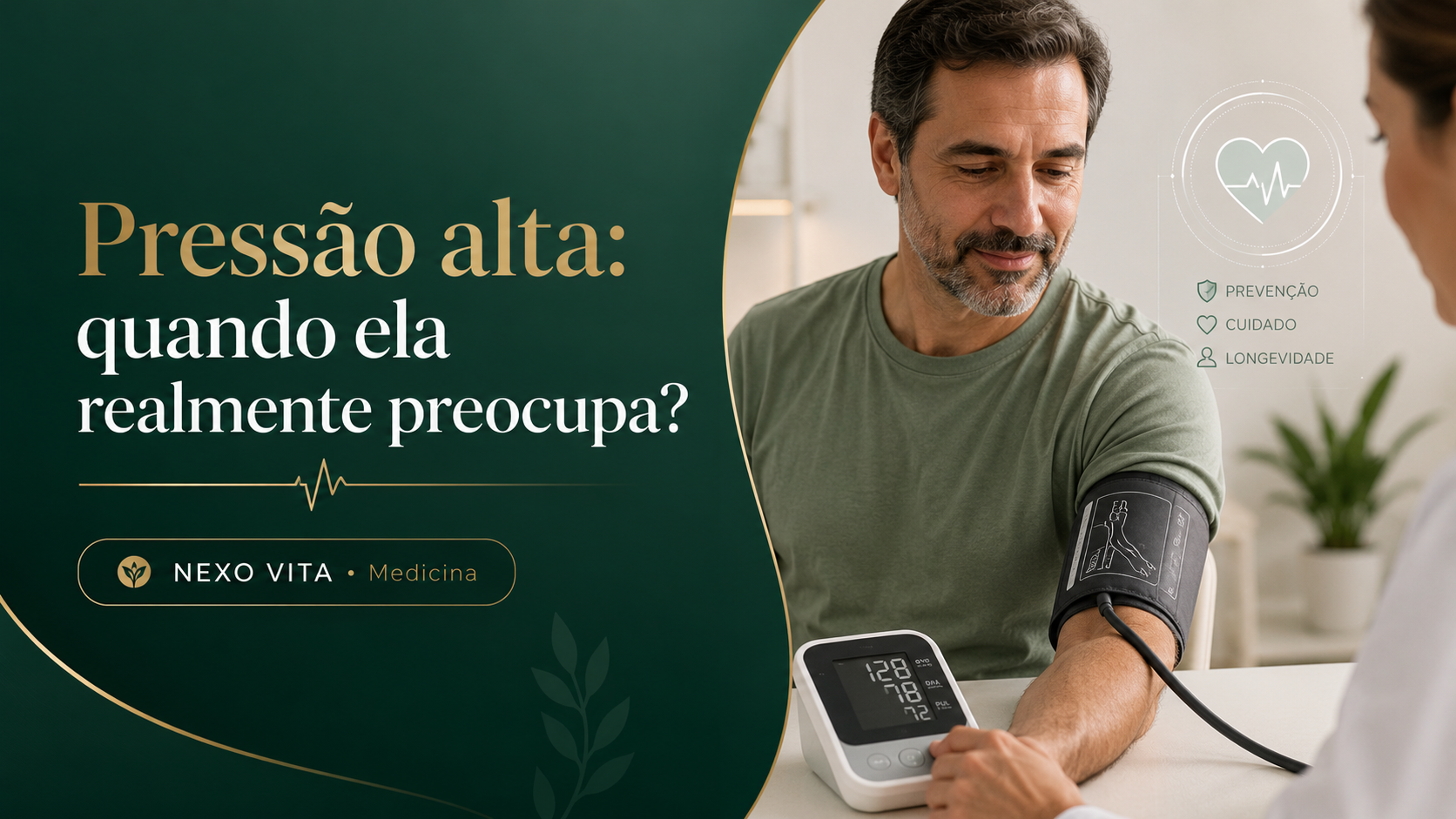Aparelho medindo a pressão arterial no braço de uma pessoa
