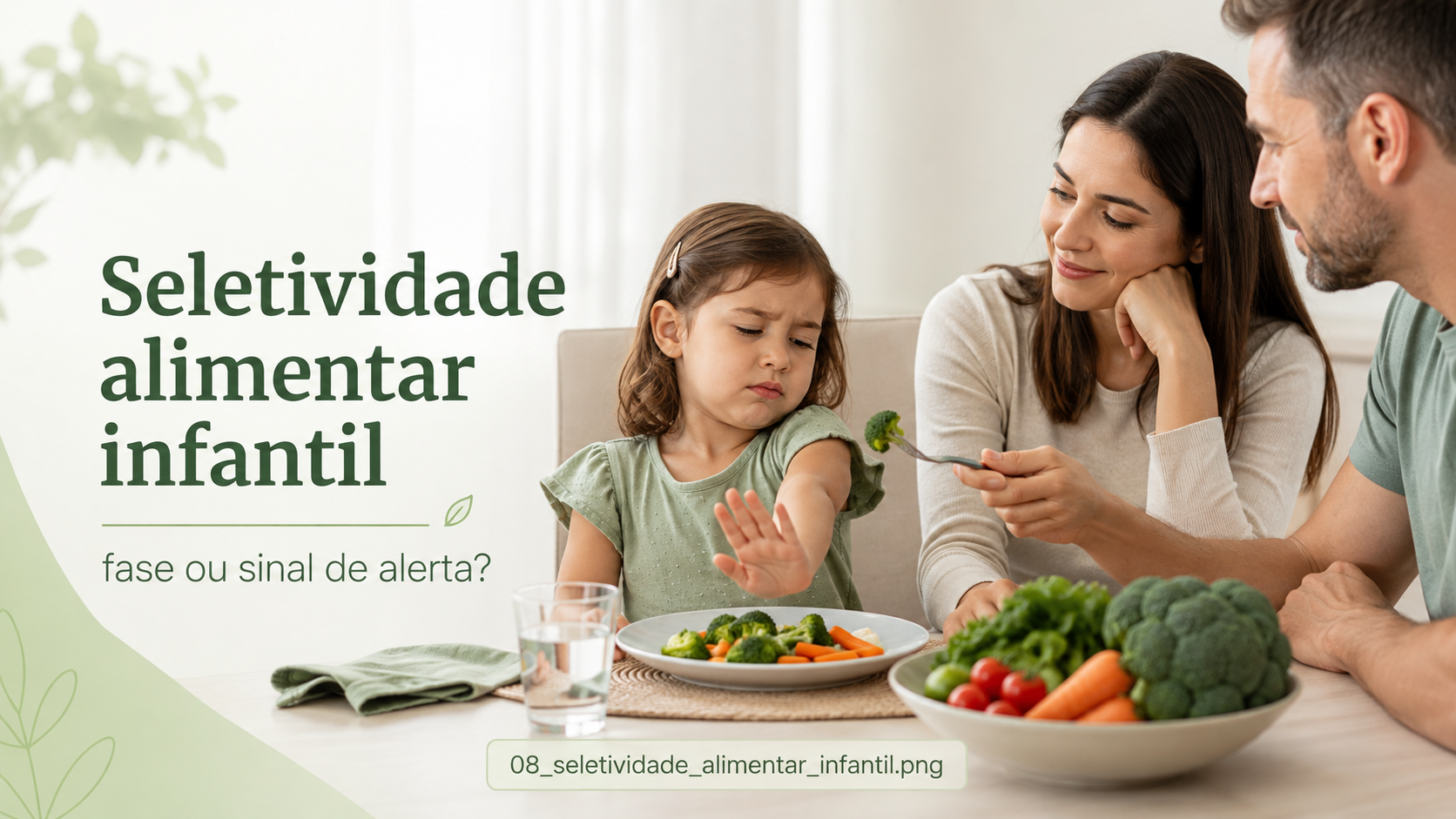 Criança diante de diferentes alimentos durante uma refeição